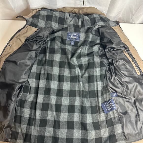 G.H. Bass Co. Brown Quilted Puffer Coat Jacket Hooded Zip Up Womens Size Medium - Picture 7 of 11